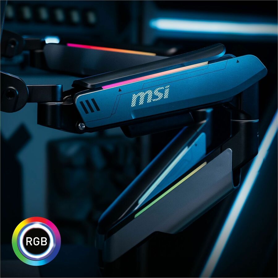 Alternate-Image8 Image for MSI Mounting Arm for Monitor, Flat Panel Mount, Curved Screen Display, Display - Matte Black, Painted Gray