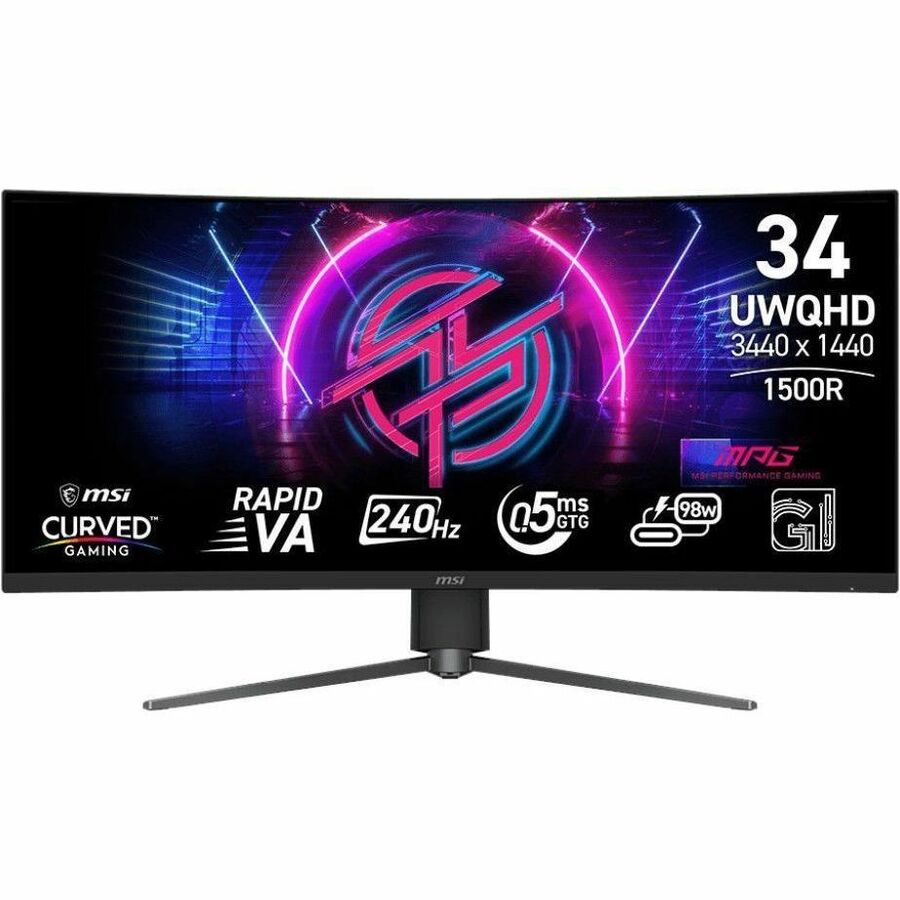 Front Image for MSI MPG 346CQRF X24 34" Class UWQHD Curved Screen Gaming LCD Monitor - 21:9 - Black
