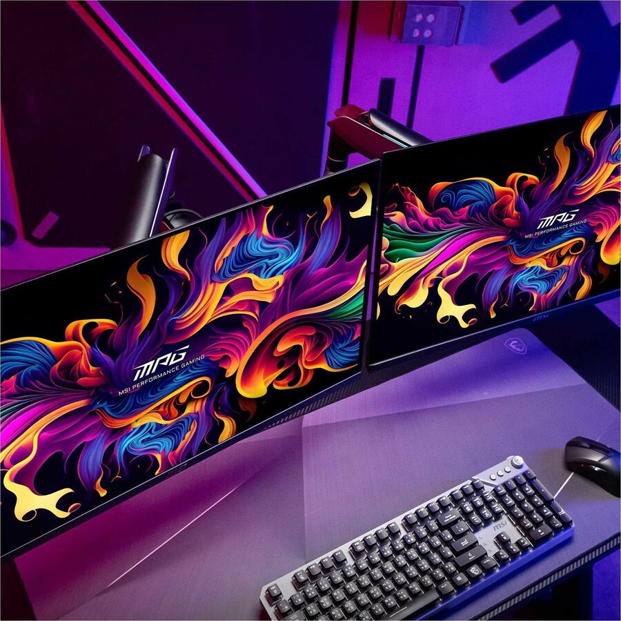 Life-Style Image for MSI Mounting Arm for Monitor, Display - Matte Black, Painted Gray - Horizontal