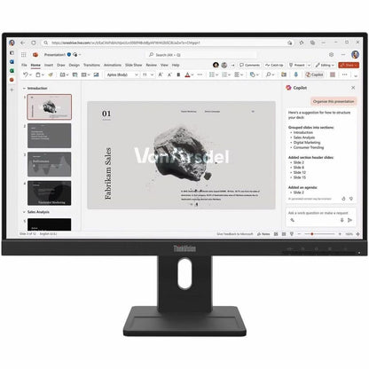 Front Image for Lenovo ThinkVision E22-40 22" Class Full HD LED Monitor - 16:9 - Raven Black