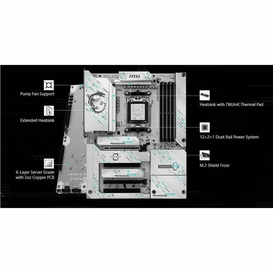 Alternate-Image7 Image for MSI B850 GAMING PLUS WIFI PZ Gaming Desktop Motherboard - AMD B850 Chipset - Socket AM5 - ATX
