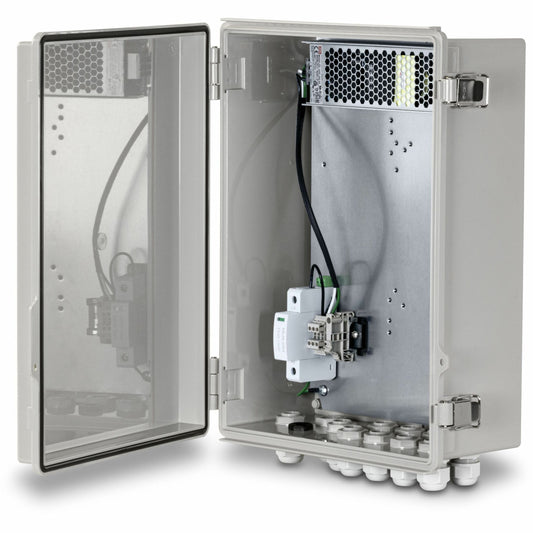 Main Image for TRENDnet Outdoor IP68 Weatherproof Enclosure with 350W Power Supply, TI-CA4K, IK10 Impact Protection, Power Supply Supports up to 350W (55V DC, 6.3A), 20kA @ 8/20 &micro;s Surge Protection