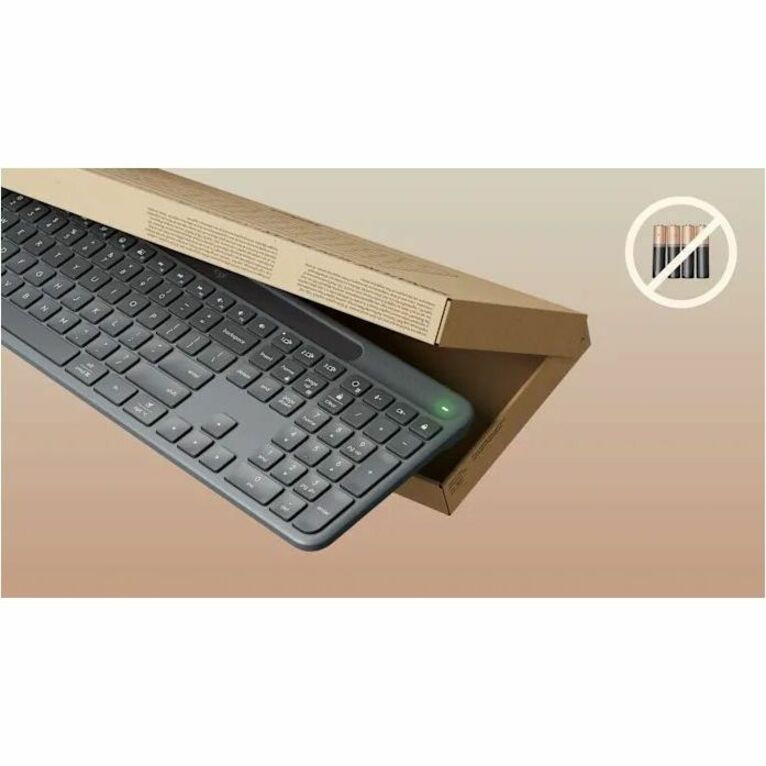 Alternate-Image3 Image for Logitech Signature Slim Solar+ K980 for Business, Wireless Keyboard, Quiet Typing, Secure Receiver, Bluetooth, Windows, Mac - Graphite
