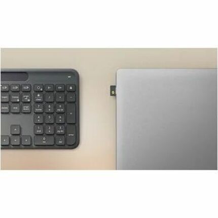 Alternate-Image7 Image for Logitech Signature Slim Solar+ K980 for Business, Wireless Keyboard, Quiet Typing, Secure Receiver, Bluetooth, Windows, Mac - Graphite