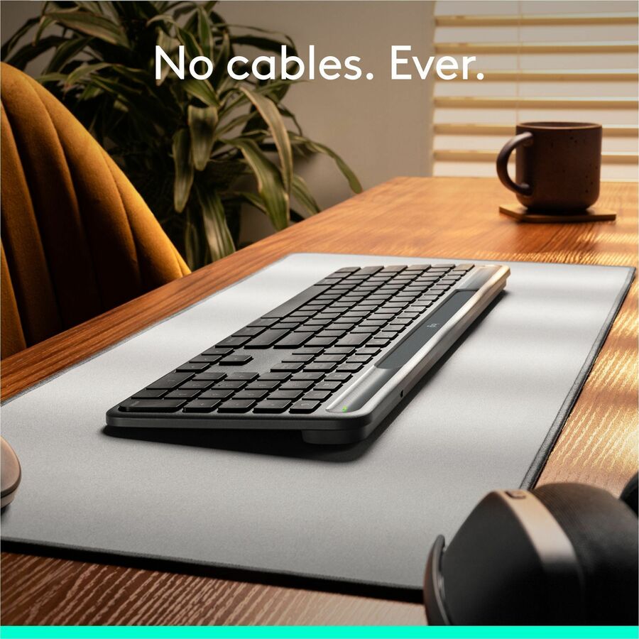 Alternate-Image3 Image for Logitech Signature Slim Solar+ keyboard for Mac, solar and artificial light powered, durable battery that lasts up to 10 years, customizable keys, Bluetooth, Graphite