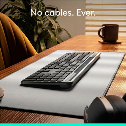 Alternate-Image3 Image for Logitech Signature Slim Solar+ keyboard for Mac, solar and artificial light powered, durable battery that lasts up to 10 years, customizable keys, Bluetooth, Graphite