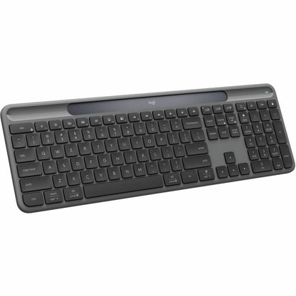 Main Image for Logitech Signature Slim Solar+ wireless keyboard, solar and artificial light powered, durable battery that lasts up to 10 years, customizable keys, Bluetooth, Graphite