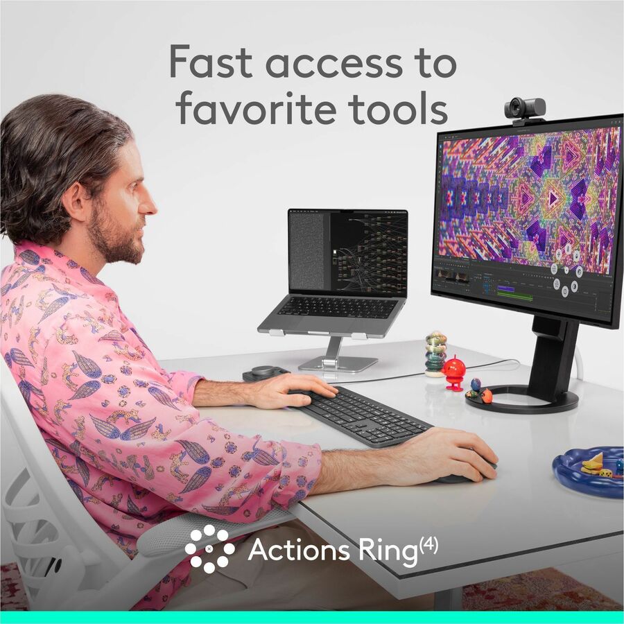 Alternate-Image7 Image for Logitech MX Master 4 for Business, Wireless Mouse with Quiet Clicks, 8K DPI, MagSpeed Scrolling, Logi Bolt Receiver, Graphite