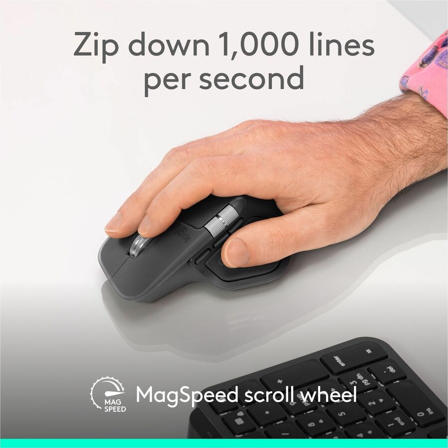 Alternate-Image4 Image for Logitech MX Master 4 for Business, Wireless Mouse with Quiet Clicks, 8K DPI, MagSpeed Scrolling, Logi Bolt Receiver, Graphite