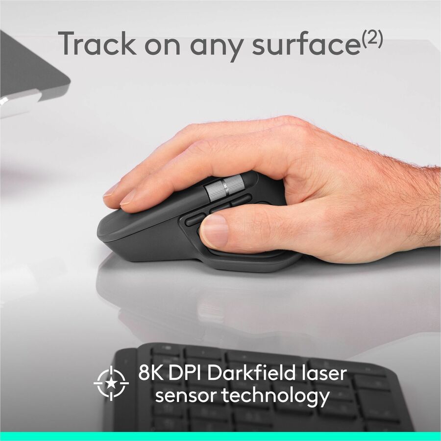 Alternate-Image3 Image for Logitech MX Master 4 for Business, Wireless Mouse with Quiet Clicks, 8K DPI, MagSpeed Scrolling, Logi Bolt Receiver, Graphite