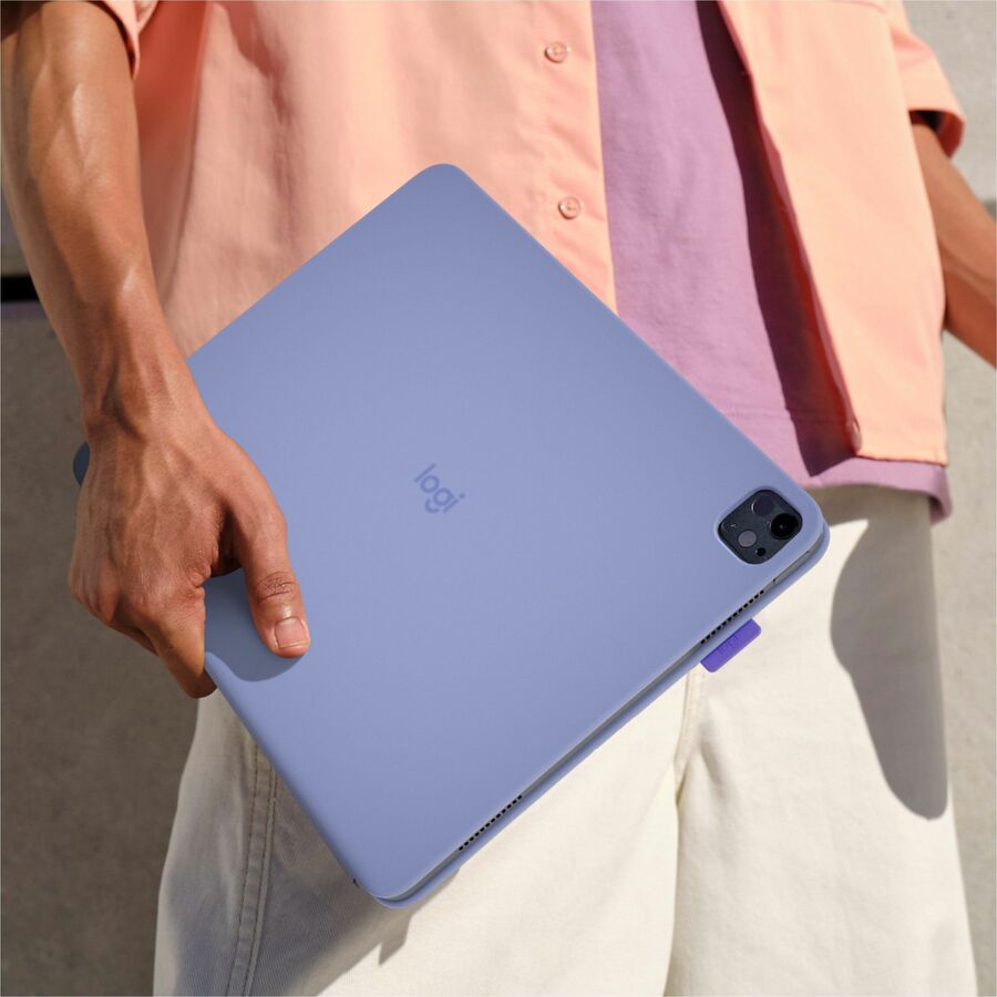 Alternate-Image2 Image for Logitech Flip Folio Keyboard/Cover Case (Folio) for 13" Apple iPad Pro 13 (2024), iPad Air 13 (2024), iPad Air 13 (2025) Tablet - English Keyboard - Lilac