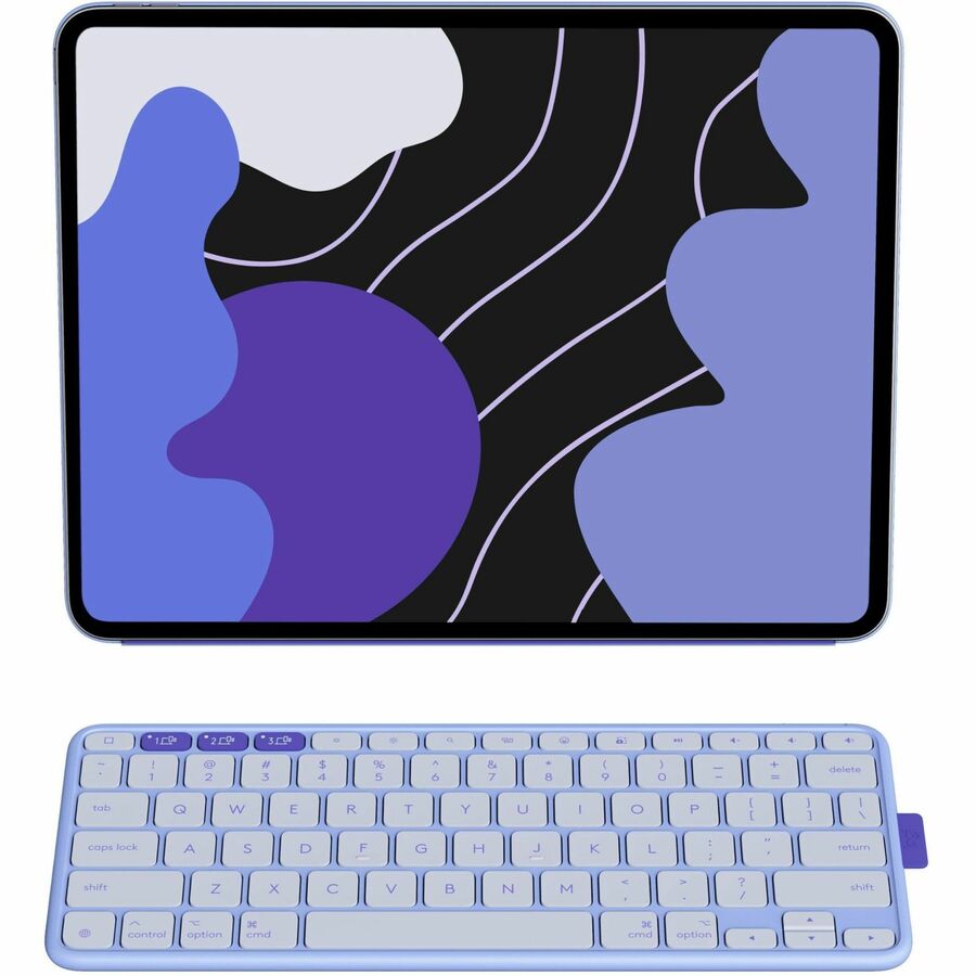 Front Image for Logitech Flip Folio Keyboard/Cover Case (Folio) for 13" Apple iPad Pro 13 (2024), iPad Air 13 (2024), iPad Air 13 (2025) Tablet - English Keyboard - Lilac