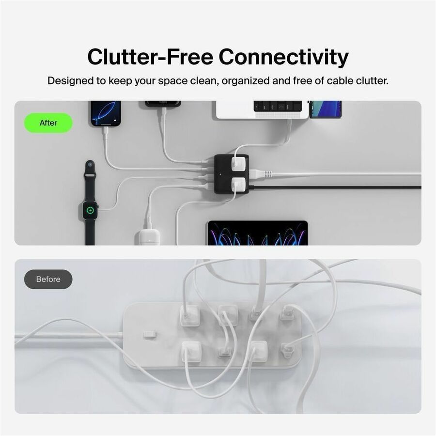Alternate-Image6 Image for Belkin 3-Outlet Charging Station with 2 USB-A and 2 USB-C Ports 70W