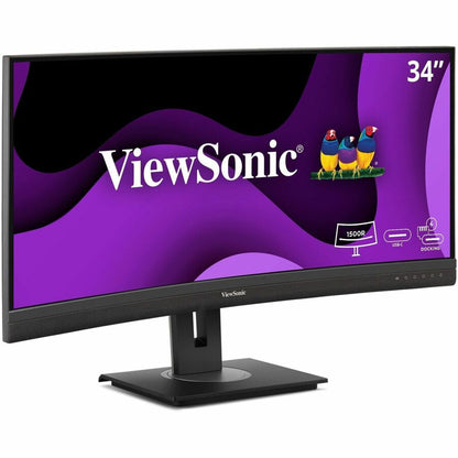Alternate-Image1 Image for ViewSonic VG3456CA 34 Inch 21:9 Ultrawide QHD 4K Curved Monitor with Ergonomic Design, 100W USB C, Docking Built-In, Gigabit Ethernet RJ45 for Home and Office