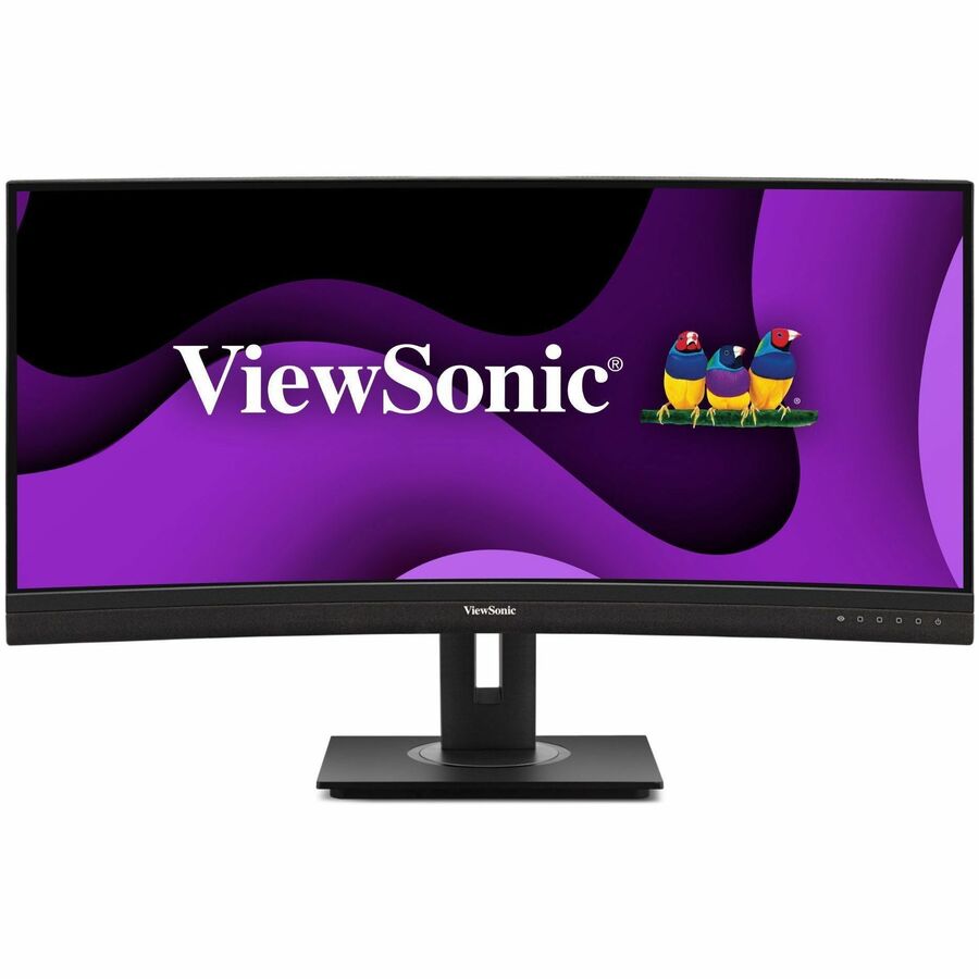 Front Image for ViewSonic VG3456CA 34 Inch 21:9 Ultrawide QHD 4K Curved Monitor with Ergonomic Design, 100W USB C, Docking Built-In, Gigabit Ethernet RJ45 for Home and Office