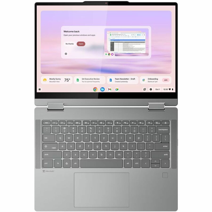 Alternate-Image2 Image for Lenovo Chromebook Plus 14IRU10 83LL001VUS 14" Touchscreen Convertible 2 in 1 Chromebook - WUXGA - 60 Hz - Intel Core 5 1st Gen 120U - 8 GB - 128 GB Flash Memory - English Keyboard - Luna Gray