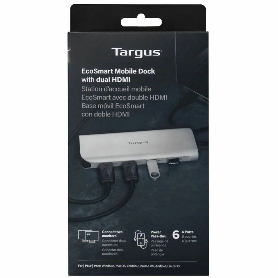 Alternate-Image1 Image for Targus(r) USB-C Alt. Mode Dual HDMI 4K Mobile Dock with 140W EPR Pass-Thru