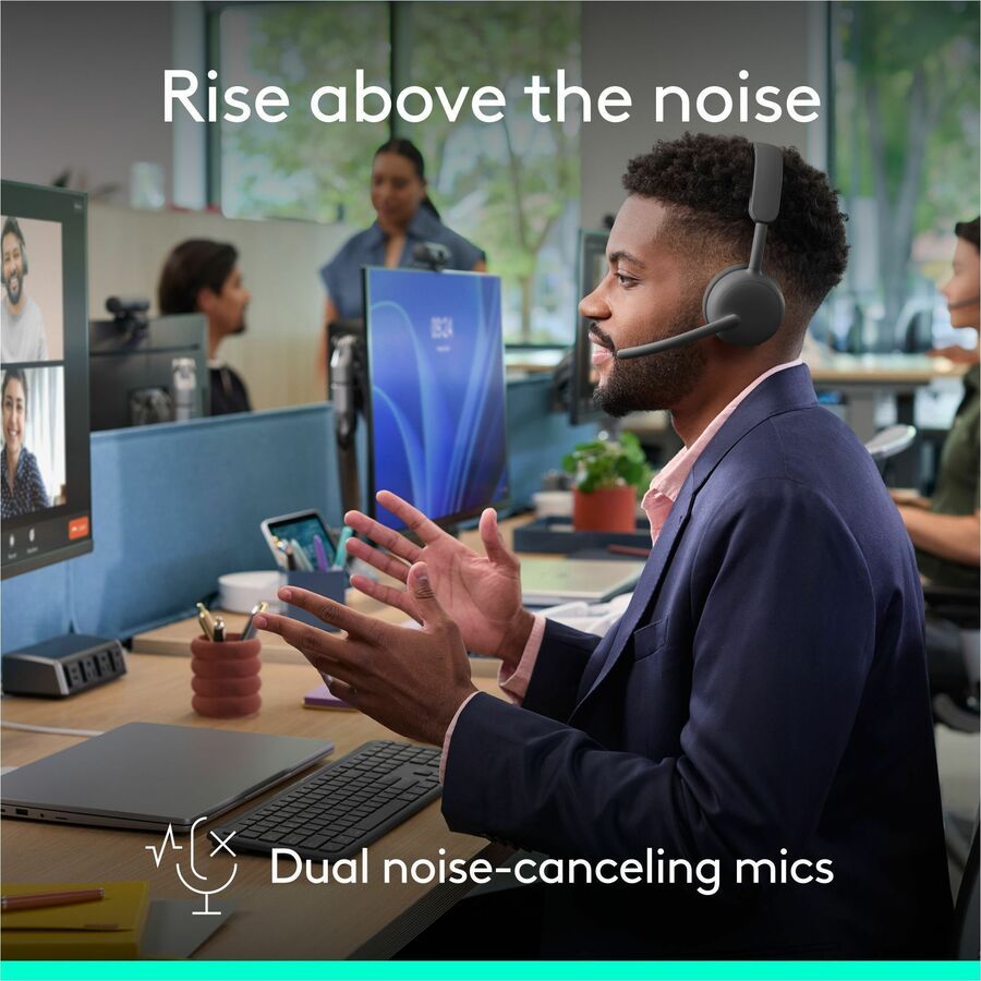 Alternate-Image4 Image for Logitech Zone Wireless 2 ES for Business - Noise-Canceling Wireless Headset with Adaptive Hybrid ANC, Microsoft Teams Certified, USB-C & USB-A, Graphite