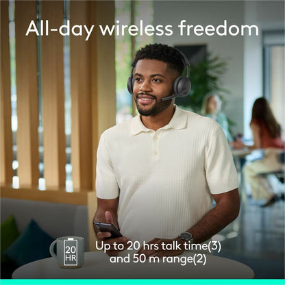 Alternate-Image6 Image for Logitech Zone Wireless 2 ES for Business - Noise-Canceling Wireless Headset with Adaptive Hybrid ANC, Microsoft Teams Certified, USB-C & USB-A, Graphite