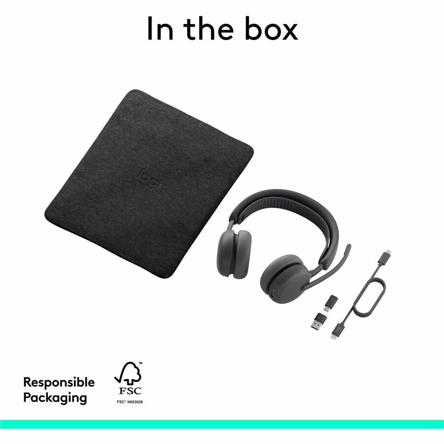 Alternate-Image10 Image for Logitech Zone Wireless 2 ES for Business - Noise-Canceling Wireless Headset with Adaptive Hybrid ANC, Microsoft Teams Certified, USB-C & USB-A, Graphite