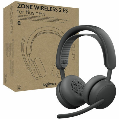 Main Image for Logitech Zone Wireless 2 ES for Business - Noise-Canceling Wireless Headset with Adaptive Hybrid ANC, Zoom & Google Certified, USB-C & USB-A,Graphite