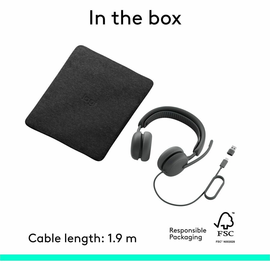 Alternate-Image10 Image for Logitech Zone Wired 2 for Business - Noise-Canceling Headset with Adaptive Hybrid ANC, Zoom & Google Certified, USB-C with USB-A adapter - Graphite