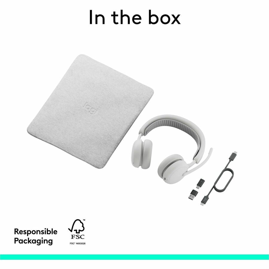 Alternate-Image10 Image for Logitech Zone Wireless 2 ES for Business - Noise-Canceling Wireless Headset with Adaptive Hybrid ANC, Microsoft Teams Certified, USB-C & USB-A, Off-white