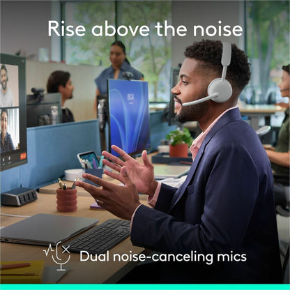 Alternate-Image4 Image for Logitech Zone Wireless 2 ES for Business - Noise-Canceling Wireless Headset with Adaptive Hybrid ANC, Microsoft Teams Certified, USB-C & USB-A, Off-white