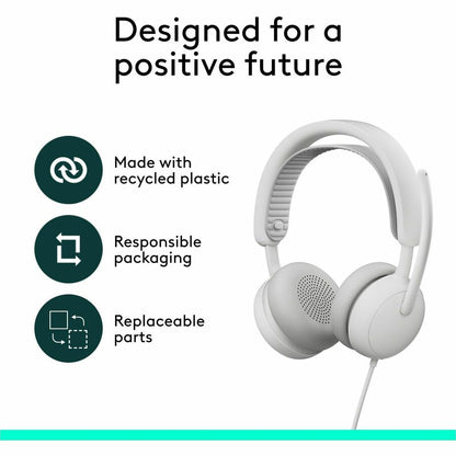 Alternate-Image9 Image for Logitech Zone Wired 2 for Business - Noise-Canceling Headset with Adaptive Hybrid ANC, Microsoft Teams Certified, USB-C with USB-A adapter, Off-white