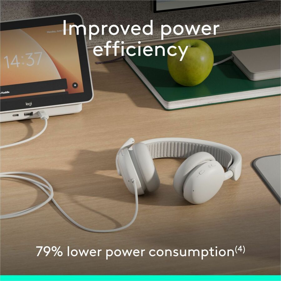 Alternate-Image7 Image for Logitech Zone Wired 2 for Business - Noise-Canceling Headset with Adaptive Hybrid ANC, Microsoft Teams Certified, USB-C with USB-A adapter, Off-white