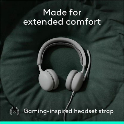 Alternate-Image6 Image for Logitech Zone Wired 2 for Business - Noise-Canceling Headset with Adaptive Hybrid ANC, Microsoft Teams Certified, USB-C with USB-A adapter, Off-white