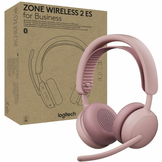 Main Image for Logitech Zone Wireless 2 ES for Business - Noise-Canceling Wireless Headset with Adaptive Hybrid ANC, Microsoft Teams Certified, USB-C & USB-A, Rose