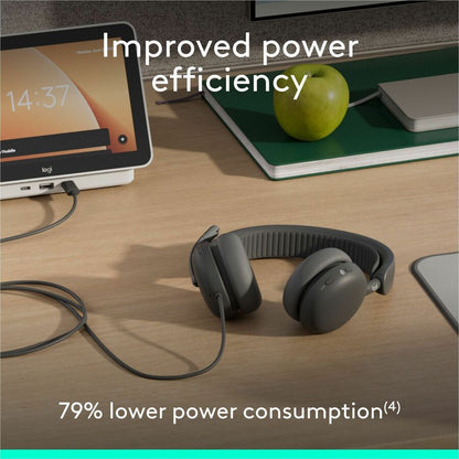 Alternate-Image7 Image for Logitech Zone Wired 2 for Business - Noise-Canceling Headset with Adaptive Hybrid ANC, Microsoft Teams Certified, USB-C with USB-A adapter, Graphite