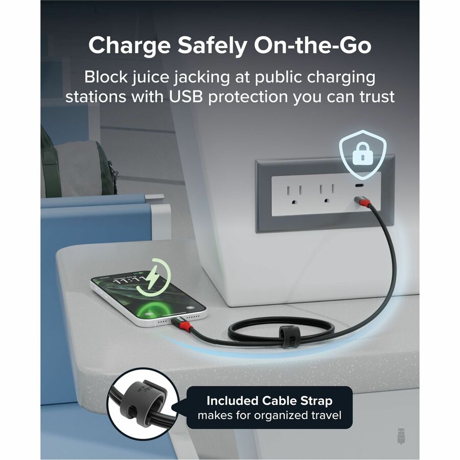 Alternate-Image2 Image for Plugable USB C to USB C Cable, Data Blocker Charge Only Cable (1m/3.3ft): 240W Safe Fast Charging