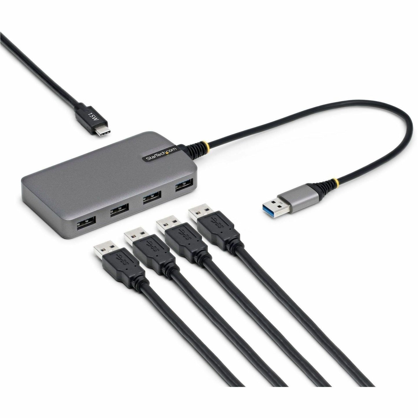 Main Image for StarTech.com 4-Port USB-A Hub, 5Gbps, Bus Powered, USB-A to 4x USB-A Hub with USB-C Auxiliary Power Input, Portable USB Hub