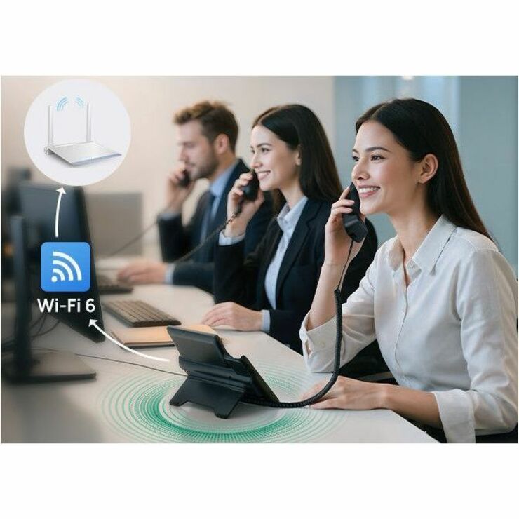 Alternate-Image6 Image for Yealink T74W IP Phone - Corded - Corded/Cordless - Bluetooth, Wi-Fi - 10 Multiple Conferencing - Wall Mountable - Black