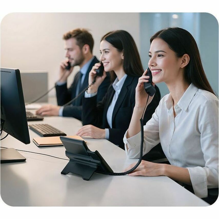 Alternate-Image1 Image for Yealink T74U IP Phone - Corded - Corded - 10 Multiple Conferencing - Wall Mountable, Stand Mountable - Black