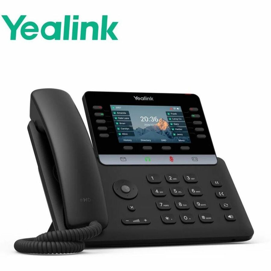 Alternate-Image4 Image for Yealink T74U IP Phone - Corded - Corded - 10 Multiple Conferencing - Wall Mountable, Stand Mountable - Black