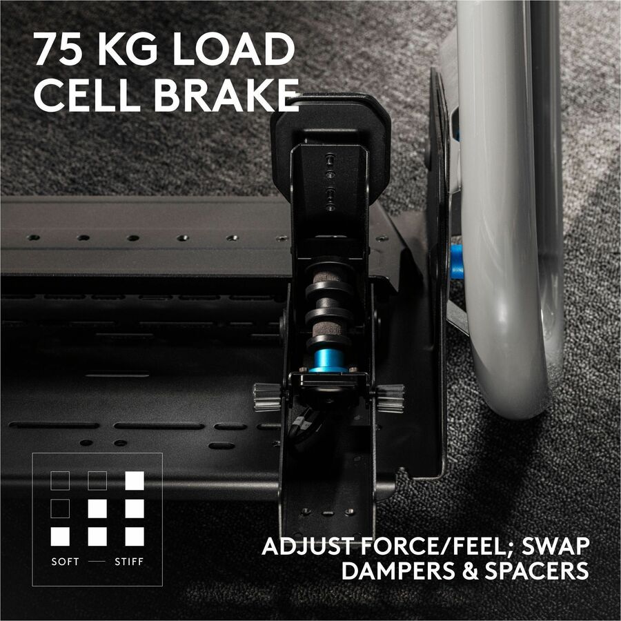 Alternate-Image1 Image for Logitech G RS Pedals - Sim Racing Pedals with 75 kg Load Cell Brake, Adjustable Pedal Positions, Modular Design, Robust Extendable Steel Frame