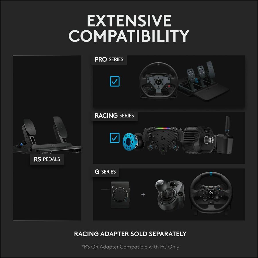 Alternate-Image5 Image for Logitech G RS Pedals - Sim Racing Pedals with 75 kg Load Cell Brake, Adjustable Pedal Positions, Modular Design, Robust Extendable Steel Frame