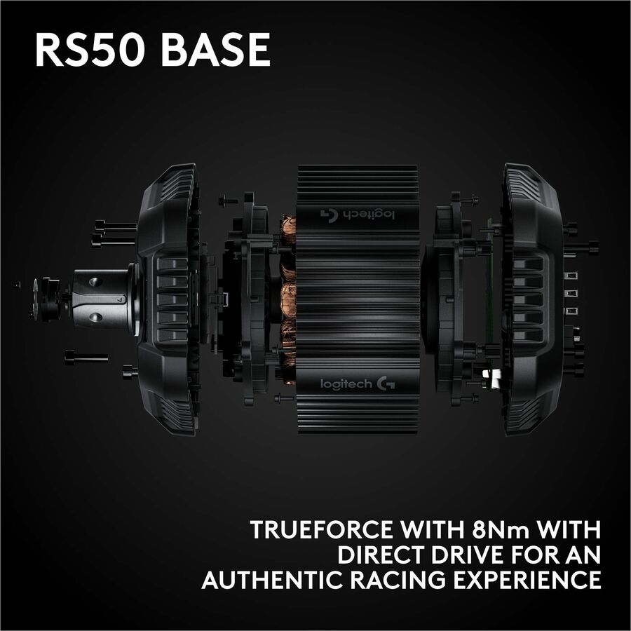 Alternate-Image2 Image for Logitech G RS50 System, 3-Piece Sim Racing Steering Wheel Setup - RS50 Wheel base with 8 Nm Direct Drive, RS Wheel Hub with 13 Buttons and RS Round Wheel 11-inch - For PS5/PS4/PC
