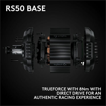 Alternate-Image2 Image for Logitech G RS50 System, 3-Piece Sim Racing Steering Wheel Setup - RS50 Wheel base with 8 Nm Direct Drive, RS Wheel Hub with 13 Buttons and RS Round Wheel 11-inch - For PS5/PS4/PC