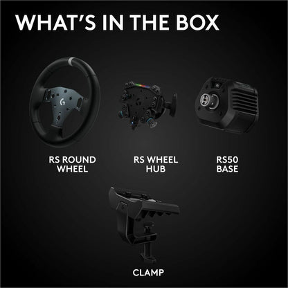 Alternate-Image7 Image for Logitech G RS50 System, 3-Piece Sim Racing Steering Wheel Setup - RS50 Wheel base with 8 Nm Direct Drive, RS Wheel Hub with 13 Buttons and RS Round Wheel 11-inch - For PS5/PS4/PC