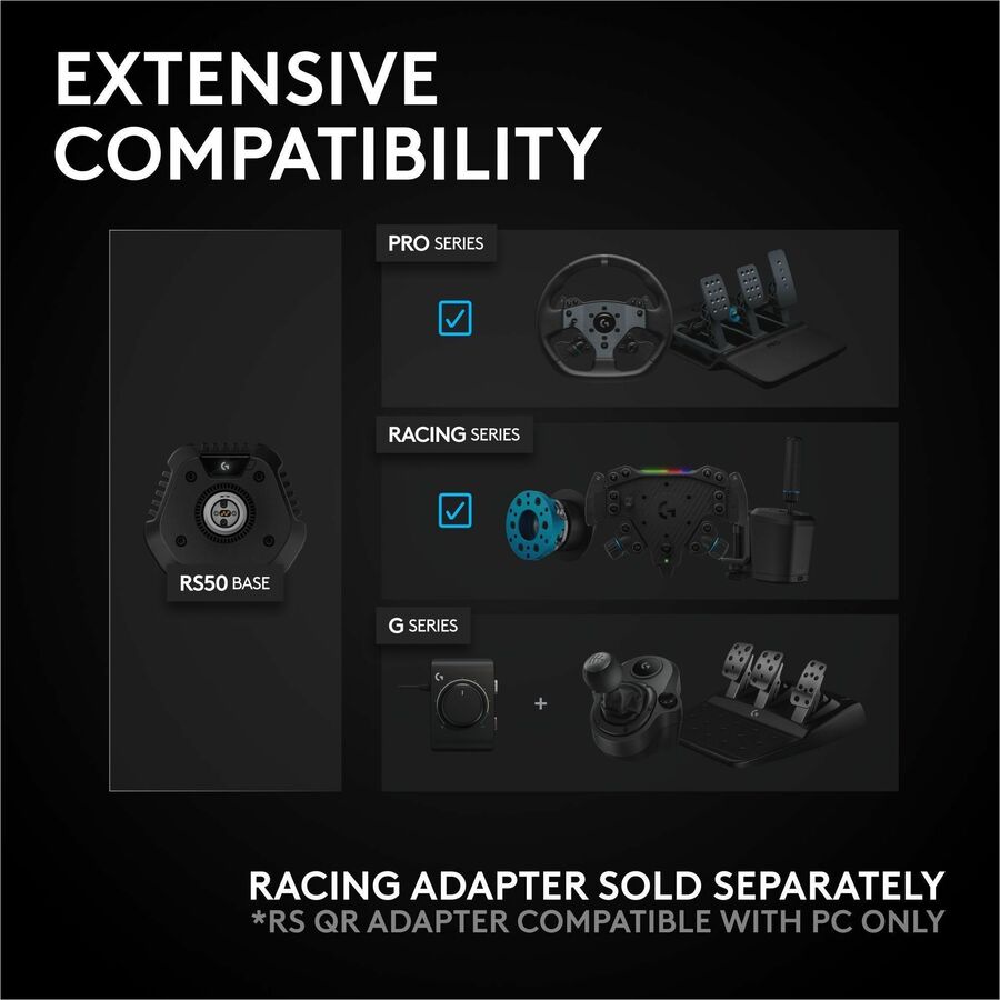 Alternate-Image5 Image for Logitech G RS50 System, 3-Piece Sim Racing Steering Wheel Setup - RS50 Wheel base with 8 Nm Direct Drive, RS Wheel Hub with 13 Buttons and RS Round Wheel 11-inch - For Xbox/PC