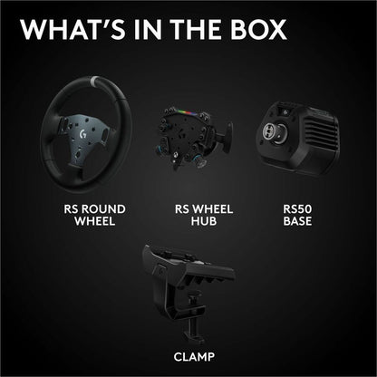 Alternate-Image7 Image for Logitech G RS50 System, 3-Piece Sim Racing Steering Wheel Setup - RS50 Wheel base with 8 Nm Direct Drive, RS Wheel Hub with 13 Buttons and RS Round Wheel 11-inch - For Xbox/PC
