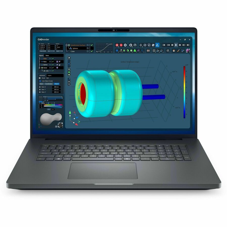 Front Image for Dell Pro Max Plus MB18250 18" Mobile Workstation - QHD+ - 120 Hz - Intel Core Ultra 9 285HX - vPro Technology - Intel Evo Platform - 32 GB - 1 TB SSD - English (US) Keyboard - Magnetite