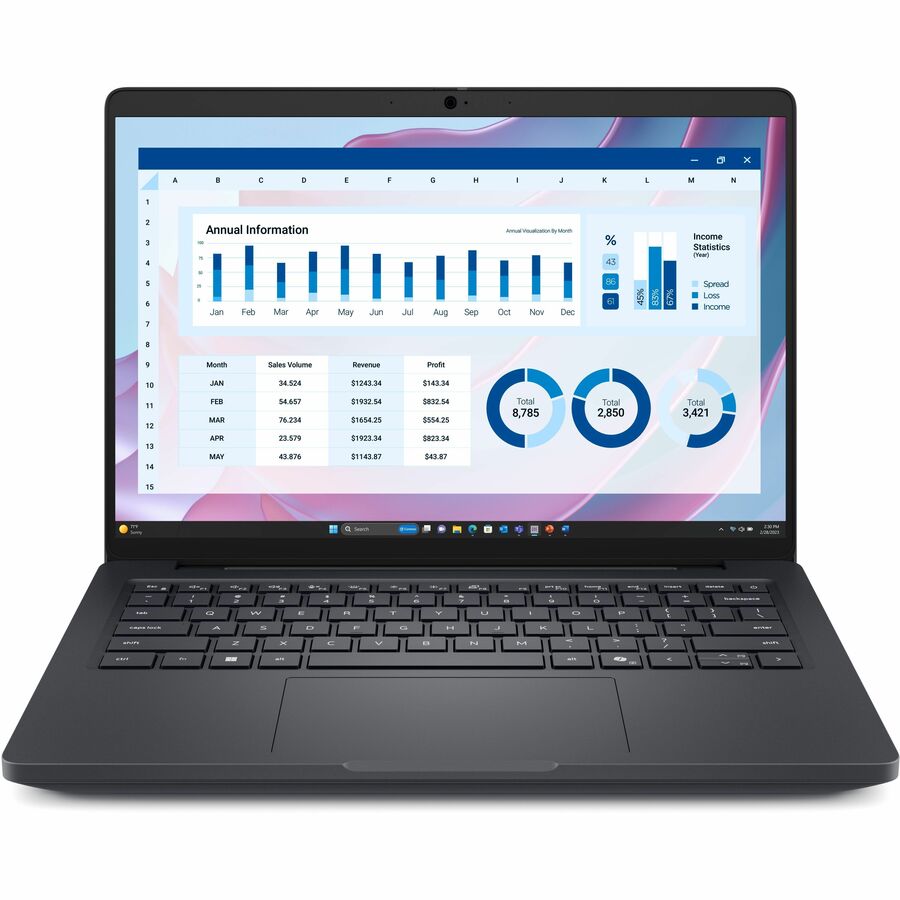 Front Image for Dell Pro Max MC14255 14" Copilot+ PC Mobile Workstation - Full HD Plus - AMD Ryzen AI 7 PRO 350 - 32 GB - 512 GB SSD - English (US) Keyboard - Magnetite