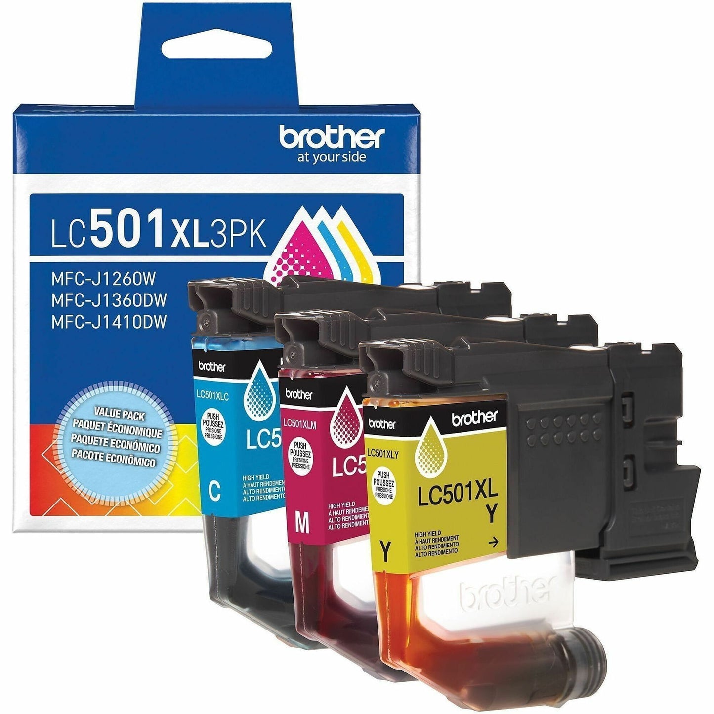 Main Image for Brother Original High Yield Inkjet Ink Cartridge - Multi-pack - Cyan, Magenta, Yellow - 1 Each