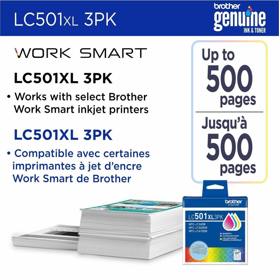 Alternate-Image3 Image for Brother Original High Yield Inkjet Ink Cartridge - Multi-pack - Cyan, Magenta, Yellow - 1 Each