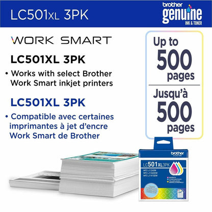 Alternate-Image3 Image for Brother Original High Yield Inkjet Ink Cartridge - Multi-pack - Cyan, Magenta, Yellow - 1 Each